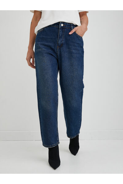 Eskitme Detaylı Mom Jean