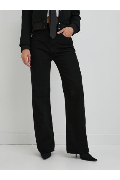 Siyah Wide Leg Jean