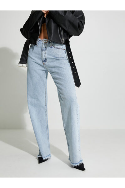Bel Püskül Detaylı Wide Leg Jean