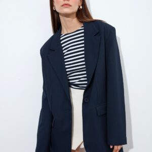Lacivert Oversize Blazer Ceket