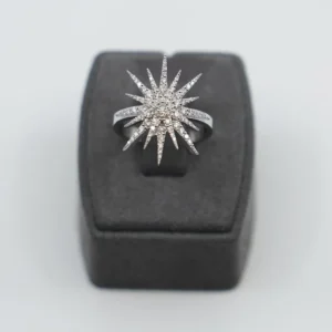 Blue Bays with Diamond Stars Yüzük