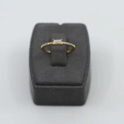 Ronada With Diamond Baget Tek Taş Yüzük