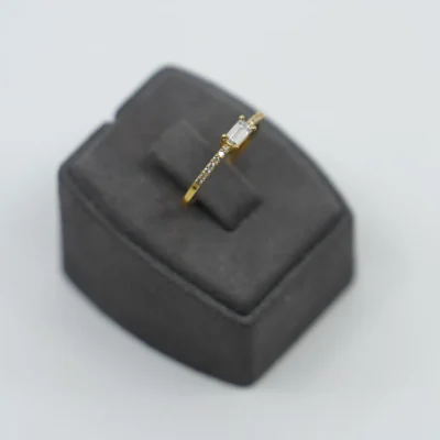 Ronada With Diamond Baget Tek Taş Yüzük - Görsel 2