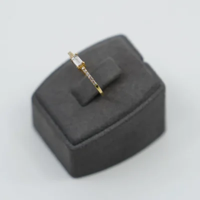 Ronada With Diamond Baget Tek Taş Yüzük - Görsel 3