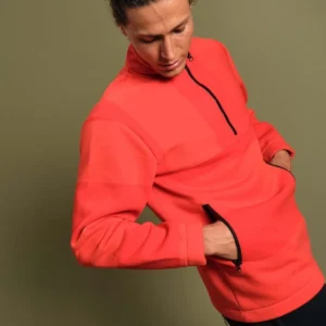 Turuncu Dik Yaka Sweatshirt