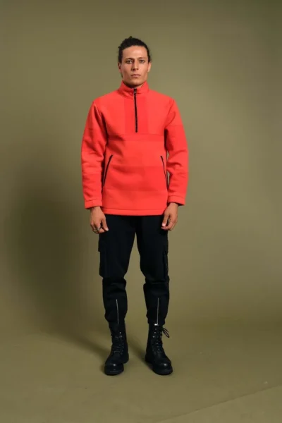 Turuncu Dik Yaka Sweatshirt - Görsel 5