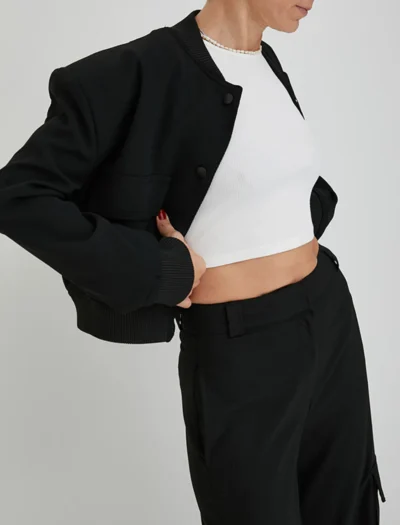 Siyah Cepli Bomber Ceket - Görsel 3