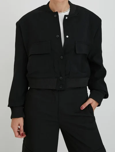 Siyah Cepli Bomber Ceket - Görsel 6