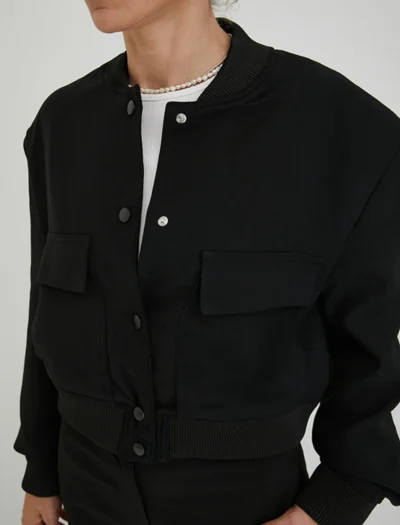 Siyah Cepli Bomber Ceket - Görsel 7