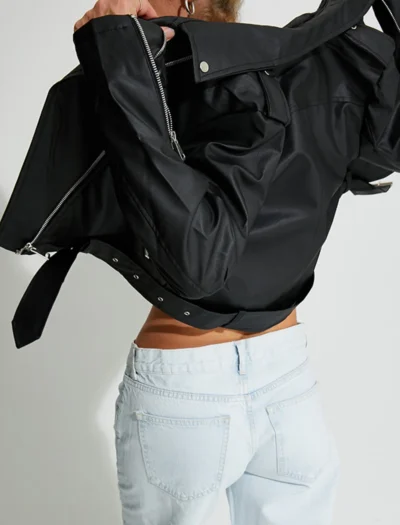 Siyah Slim Fit Deri Ceket