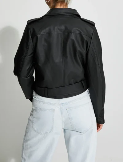 Siyah Slim Fit Deri Ceket - Görsel 8